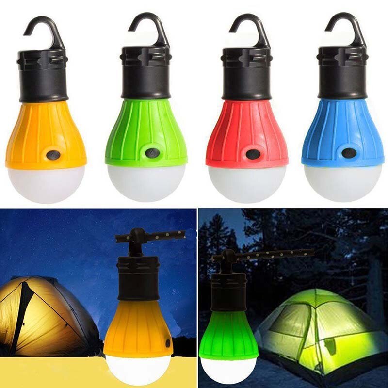 

1PC Portable Mini Camping Lights Led Bulb Lantern Tent Light LED Bulb Emergency Lamp Battery Powered 5 Colors Hanging Lamp