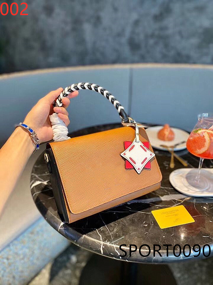 

Original style 20ss high-quality leather handbags Twist medium twist lock woven portable single shoulder messenger messenger envelope bag, Brown