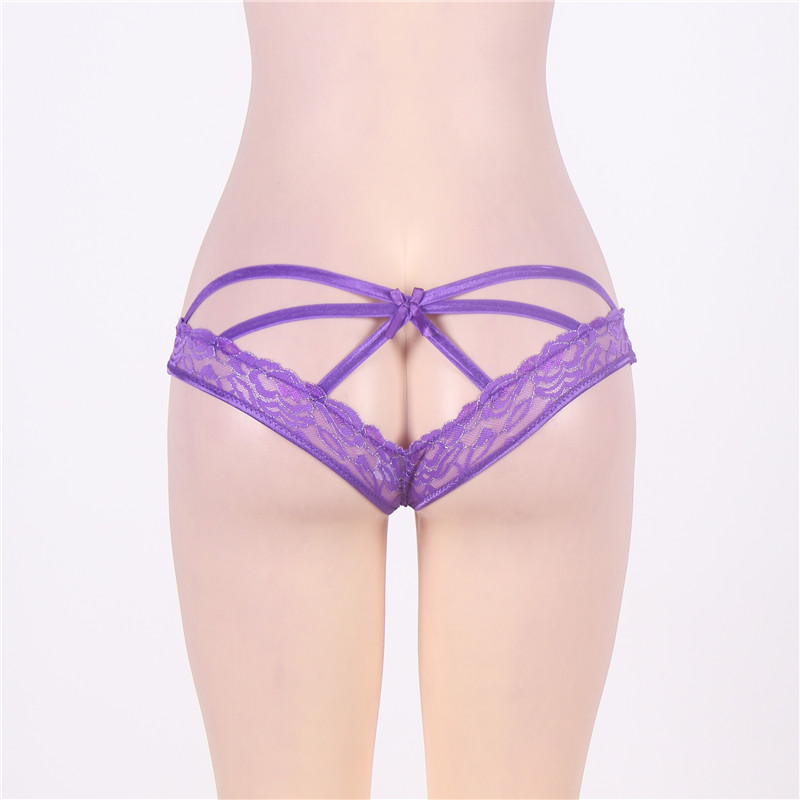 

PS5012 Caged Back Open Back Lace Sexy Underwear Excellent Quality Briefs Womens Multiple Colors Available Lace Underwear, Black