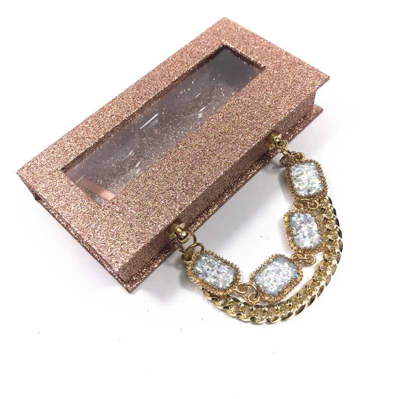 

wholesales New Crystal handle false eyelash packaging box lash boxes packaging custom logo eyelashes magnetic square package
