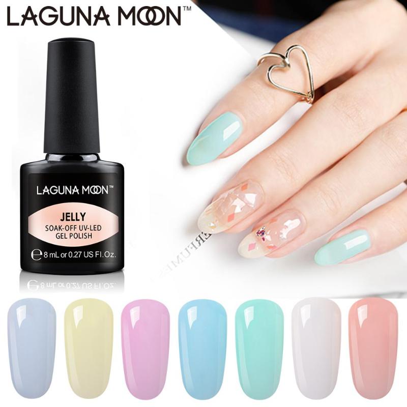 

Lagunamoon Nude Color Jelly UV Gel Nail Polish Semi Permanent Soak Off DIY LED lamp 8ml Enamel Varnishes Gel Lak Lacquer