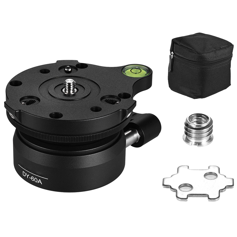 

60A Aluminum Alloy Tripod Leveling Base Panorama Photography Ball Head with 1/4 Inch Screw Bubble Level for Canon