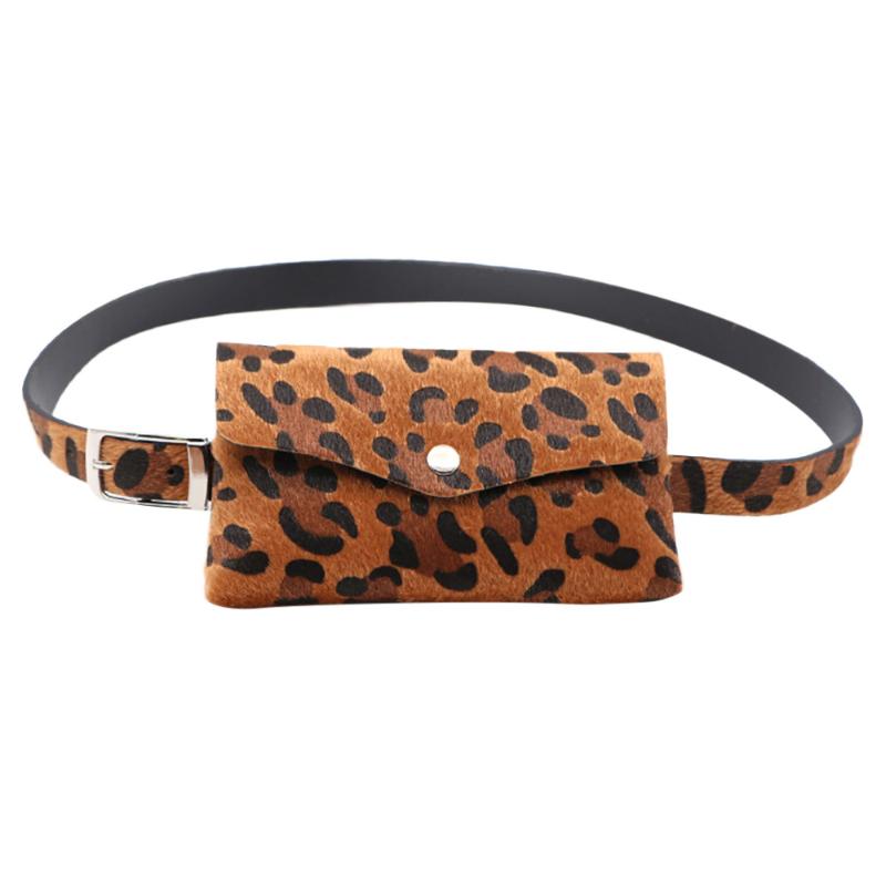

2020 Fanny Pack Women Belt Bag Leather Waist Bag Fashion Women's Leopard Ring Horse Hair Decorative Messenger Shoulder Chest D1, Sky blue