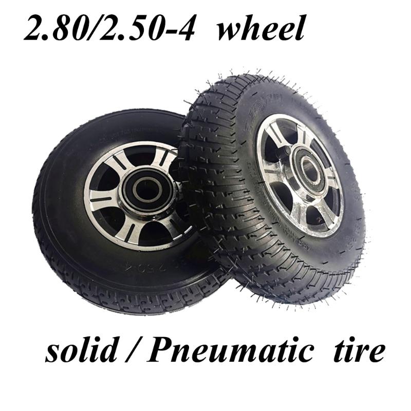 

2.80/2.50-4 Wheel Pneumatic&solid Tyre with Aluminum Alloy Rims for Robots Flat Cars Trolleys Modified Cars Electric Vehicles