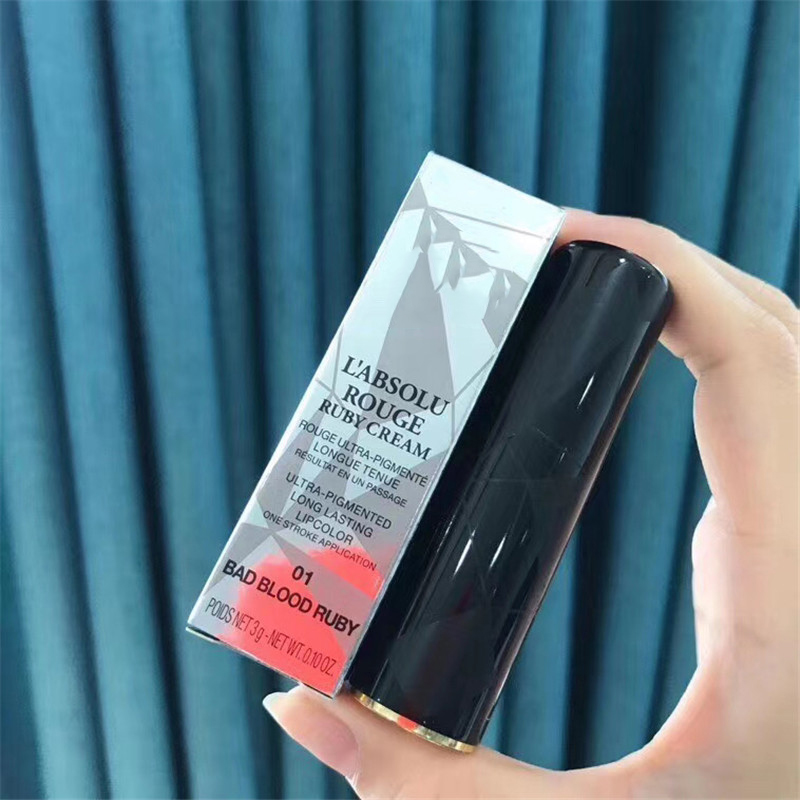 

Top quality L'ABSOLU ROUGE Ruby Cream lipstick metal tube Ultra-Pigmented Long lasting lipcolor 5 color, 1#