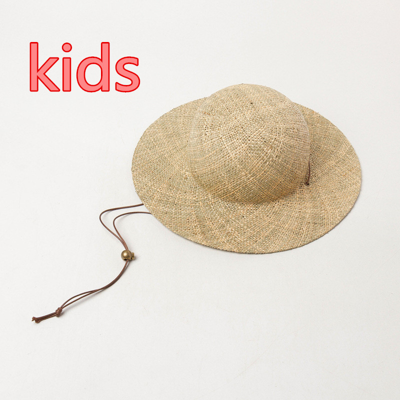 

202006-HH6027 handmade natural grass holiday kids sun cap children leisure hat, As pic