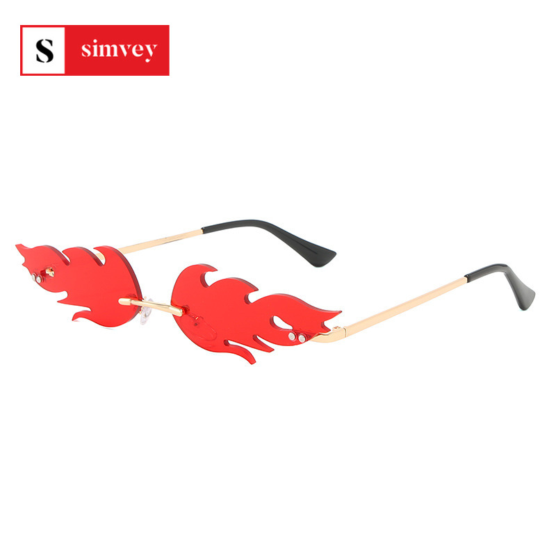 

Simvey Trendy Fire Sunglasses Fashion Womens Flame Sunglasses Designer Sun Glasses Shades