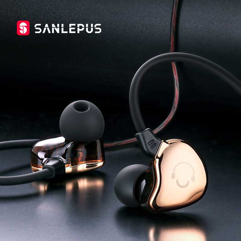 

SANLEPUS High Quality Wired Earphone Metal HiFi Stereo Headphones Extra Bass Headset Earbuds With Mic For Android