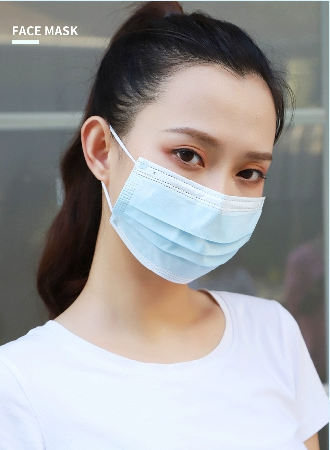 

Disposable mask three layers of blue dustproof and fog proof adult disposable protective mask (including melt blown layer)