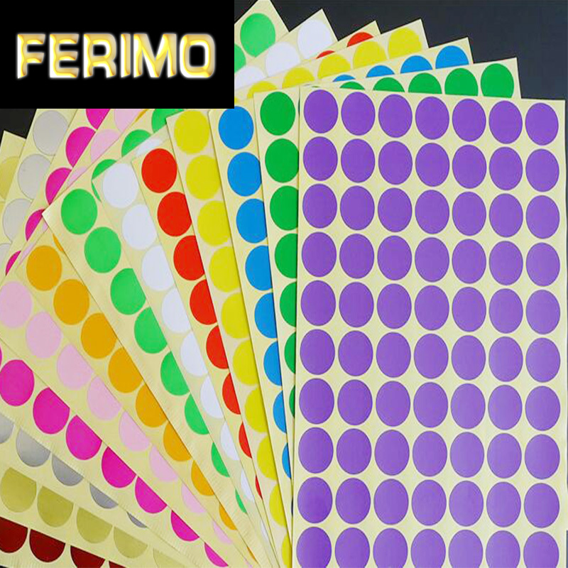 

6mm/8mm/10mm/13mm/16mm/19mm/25mm/32mm Sticker label Tag Circles Round Code Stickers Scrapbooking Self Adhesive Sticky Labels tag