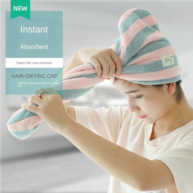 

Super Absorbent Hair-Drying Cap Women's Quick Dry Hair Drying Towel Headcloth Shower Cap Shampoo Towel, 002