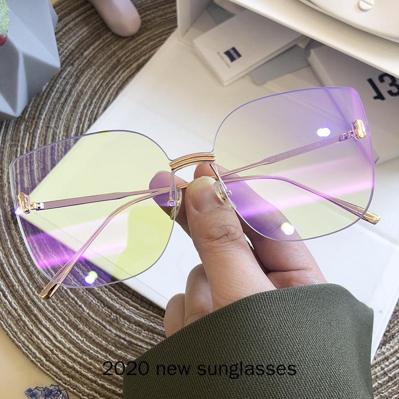 

Sunglasses Est Square Women Big Frame Glasses With Metal Decoration Fashion Outdoor Oversized Ladies Clear Sun NX