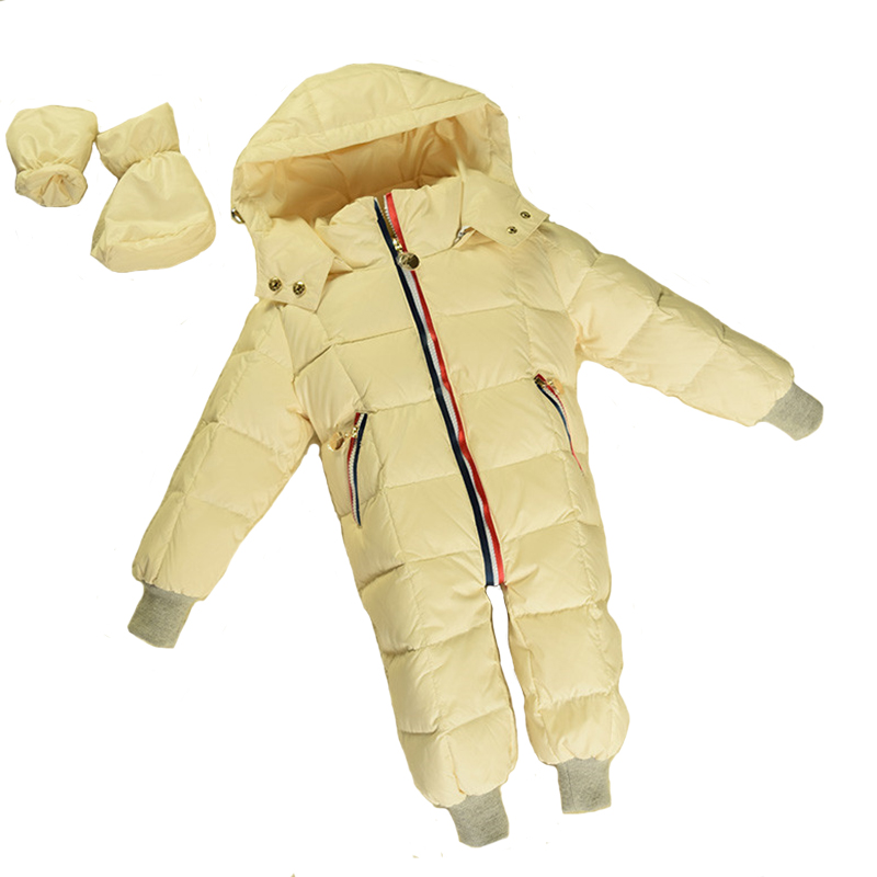 

New born baby clothes baby girl Winter down jumpsuit Children Outwear Kids Snowsuit outerdoor boys bodysuit for newborns 0-4Year, Beige