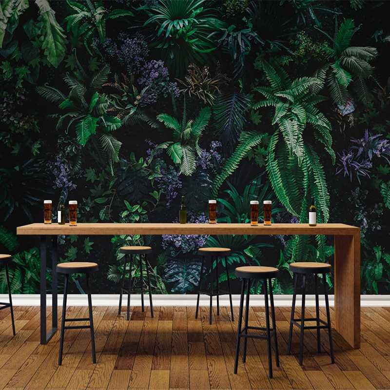 

Custom Photo Mural 3D Tropical Rainforest Green Plant Leaves Wall Painting Wallpaper For Living Room Bedroom Home Decoration, As pic