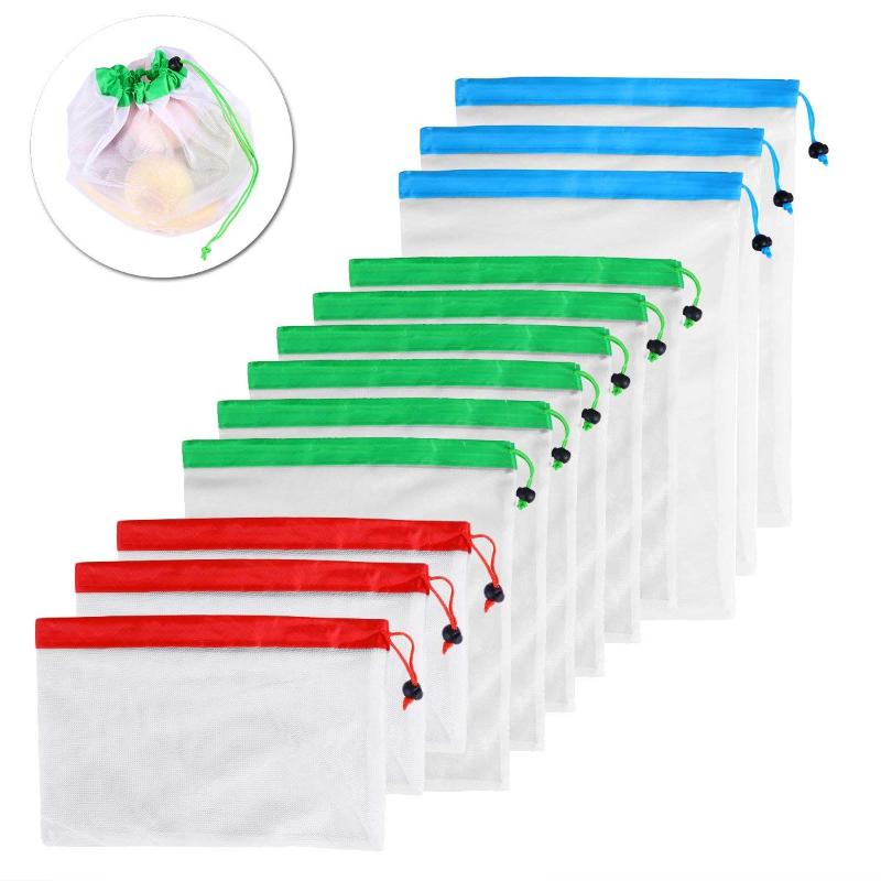 

12pcs Reusable Mesh Produce Bags Washable Eco Friendly Bags for Grocery Shopping Storage Fruit Vegetable Toys