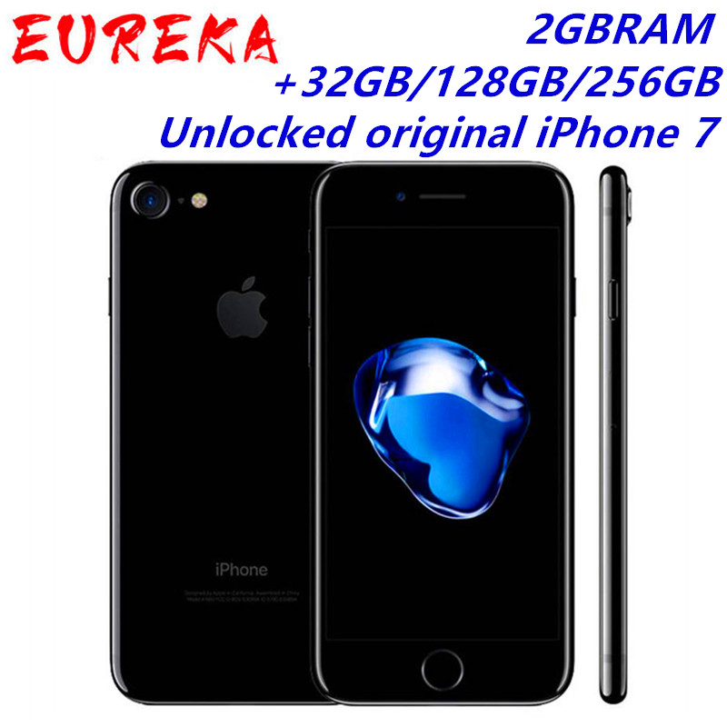 

Unlocked refurbished original Apple iPhone 7 4G LTE Cell Phones 32/128GB/256GB IOS 12.0MP Camera Quad-Core Fingerprint 12MP 1960mA, Jet black