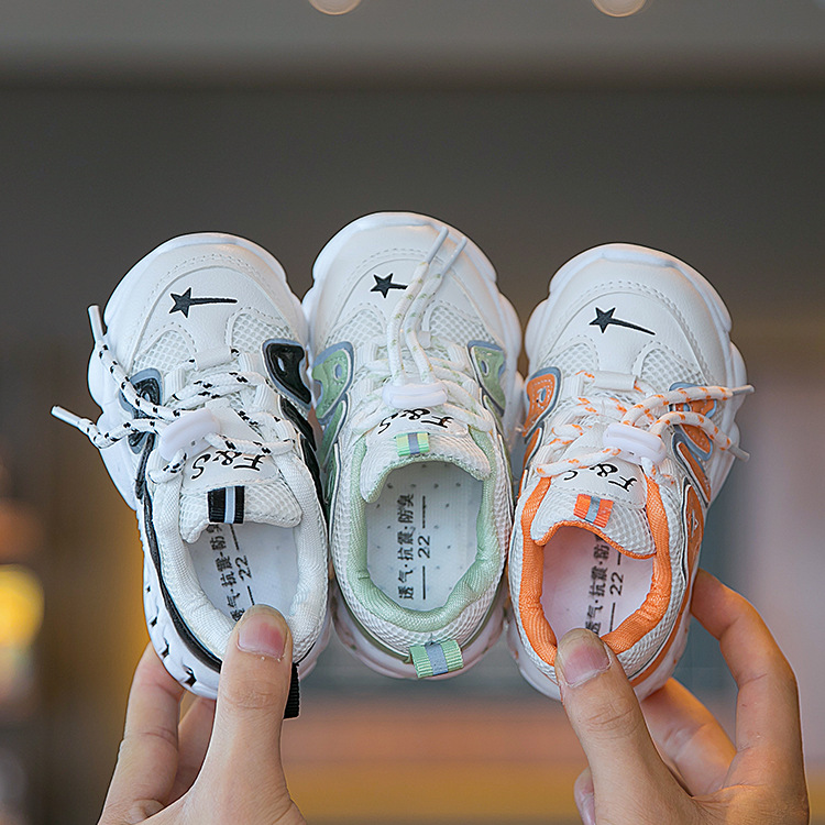 

Kids Fashion Shoes 2020 Autumn New Children Sport Style Sneakers Boys Breathable Running Shoes Girls Casual Sneakers Hot Sale, Green