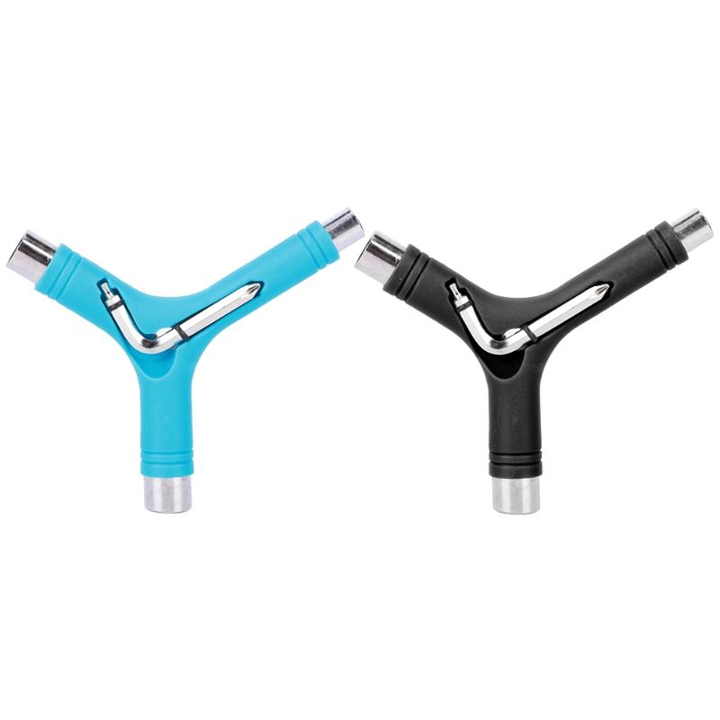 

Skateboard Repair Y Shape Tool Multifunctional with L Type Wrench Five Functions Alloy Steel Wrench Professional Skateboard Tool, Black