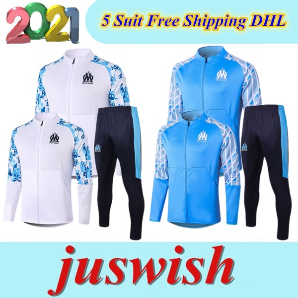 

Olympique de Marseille training suit 2020 2021 mens marseille soccer jacket Maillot De Foot Benedetto PAYET THAUVIN OM Football tracksuit, Black;red