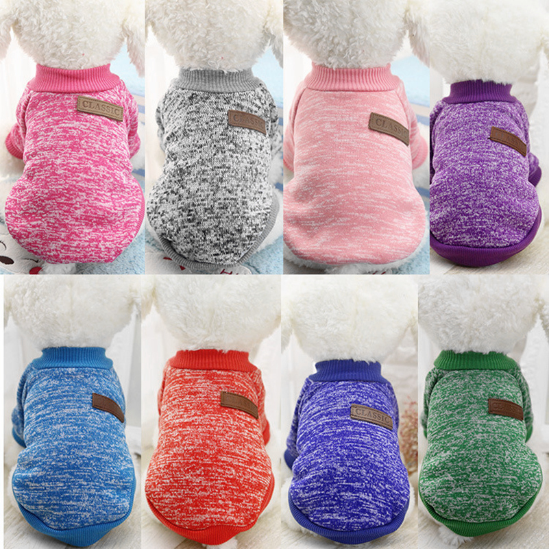 

11 Colors Dog Clothes for Small Soft Pet Sweater Clothing Winter Pets Classic Puppy Dogs Apparel accessories