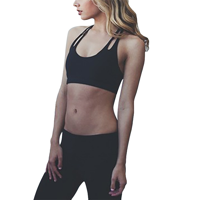

Women Sport Bra Breathable Quick Dry Backless Comfortable Underwear Yoga Bras Wire Free Sports Bra For Fitness Running Vest Top, Black