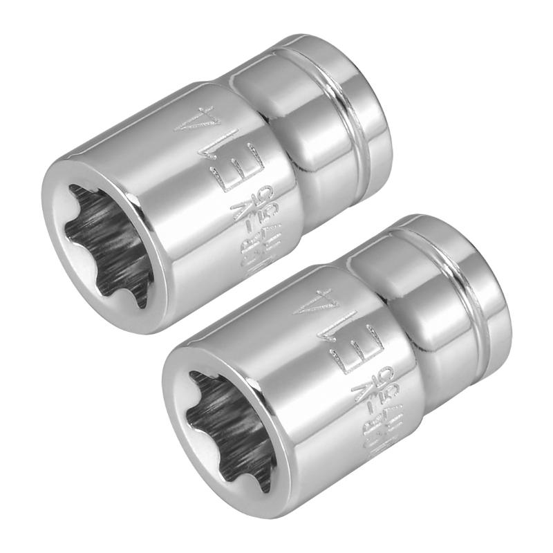 

uxcell 2Pcs 3/8-inch Drive E14 External Torx Shallow Socket, Steel