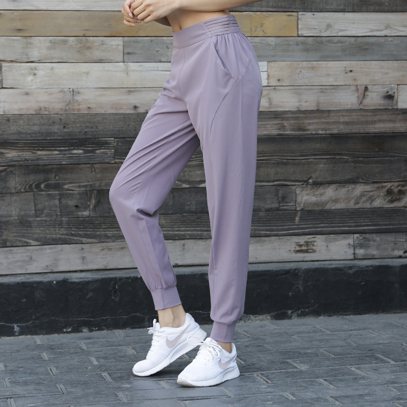 

shiweng Jogging Pant Loose Breathable Gym Leggings Sports Women Fitness Yoga Pants Stretchy Waist Trousers Running Workout Outdo, Beige