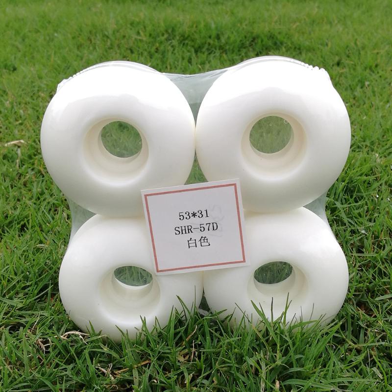 

SUPER Good quality conical shape 53mm 53*31mm skateboard wheels 57D, White color