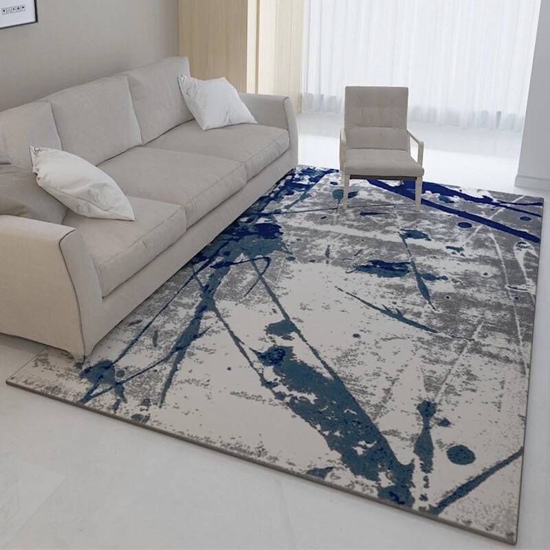 

Nordic Abstract Modern Gray Golden Curve Pattern Crystal Velvet Rug Rug for Bedroom Living Room
