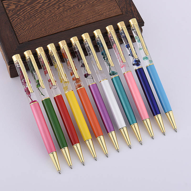 

Japan Stationery Pen Christmas Gifts Flower Floating Glitter DIy Kids Dried Small Shell Whelk Crystal Ballpoint Pens, Multi-color