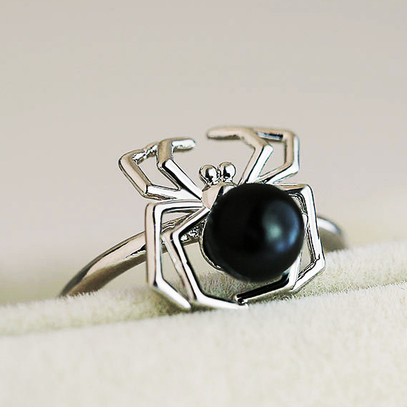 

Huitan Fashion Spider Rings Funny Birthday Gift For Girlfriend Cute Black Tummy Animal Midi Rings Factory Wholesale Lots&Bulk