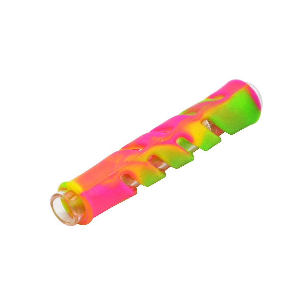 

silicone smoking pipe One Hitter Pipes Tobacco Smoking Herb Pipe Hose 90MM Cigarette Holder Tobacco og glass hand pipes Accessories