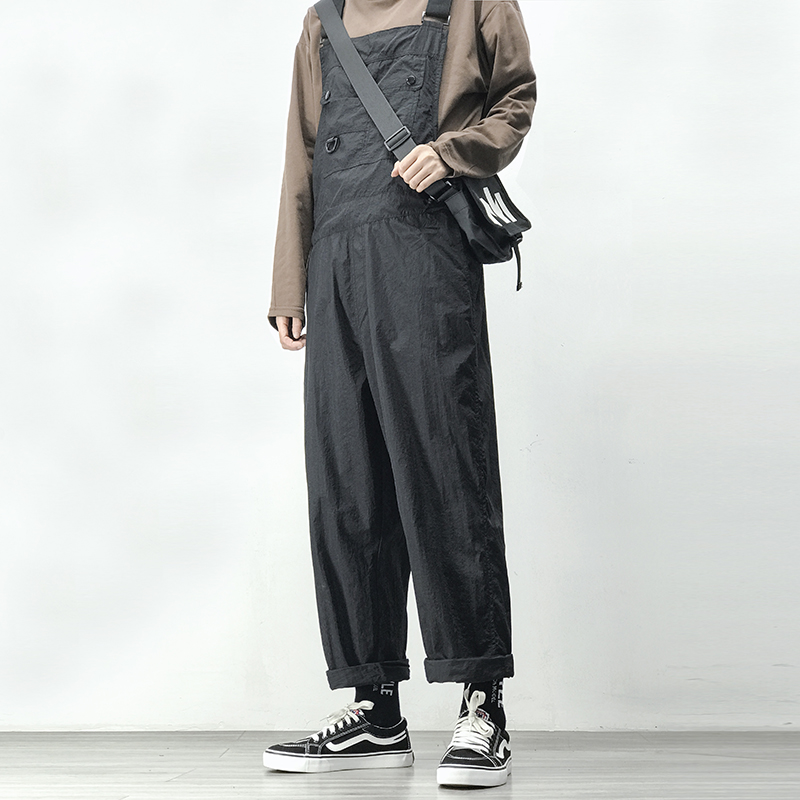 

Safari Style Multi-Pocket Overalls Men Hip Hop Pants Japanese Streetwear Cargo Work Pants Coveralls Men's Casual Baggy Trousers, Coffee overalls mens