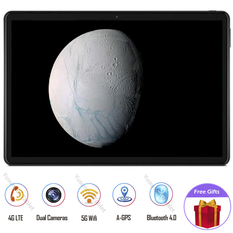 

Android 9.0 Global Version 10 inch Tablet pc 4G LTE Octa Core 64GB ROM 1920*1200 Resolution Dual Sim Dual cameras WiFi Tablet, Black