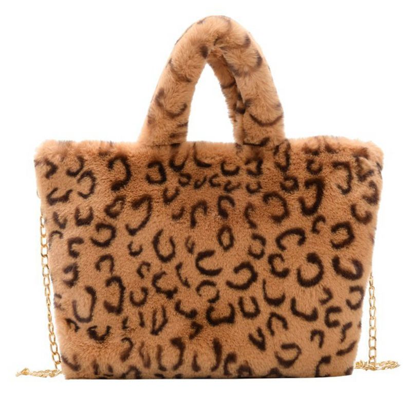 

Women Leopard Pattern Handbag Shoulder Crossbody Bag Lady WInter Tote Satchel