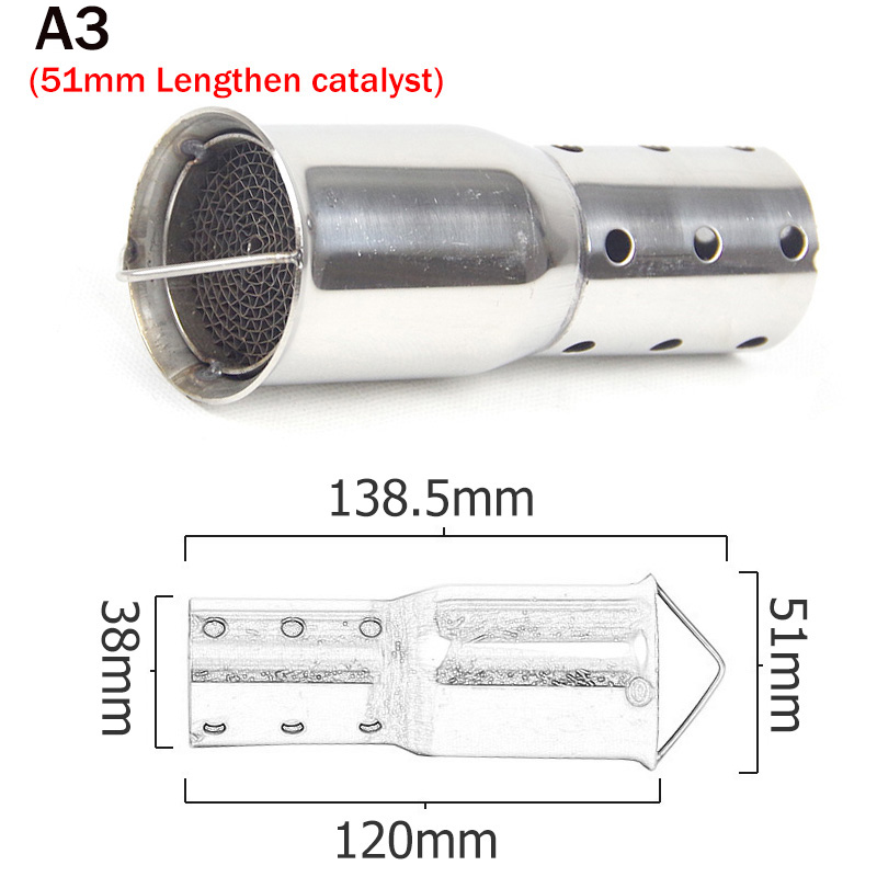 

free shipping exhaust pipe db killer catalytic Motorbike exhaust muffler noise sound eliminator 51 mm 60 mm