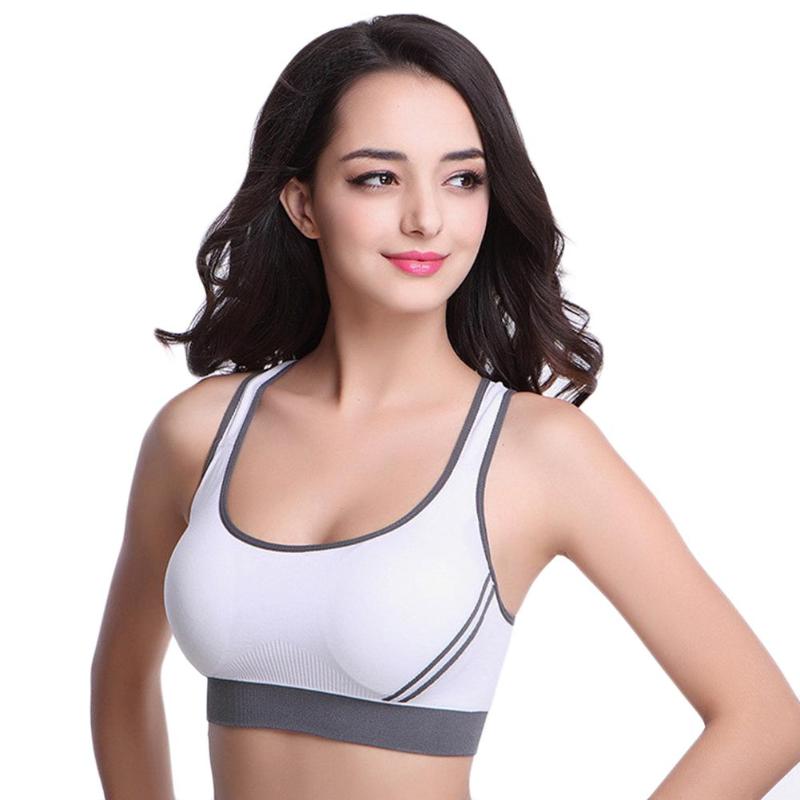 

Sexy Woman Sportswear Fitness Running Clothes For Women Jogging Yoga Racerback Sports Bra Padded Underwear Tennis Vest Top, Black