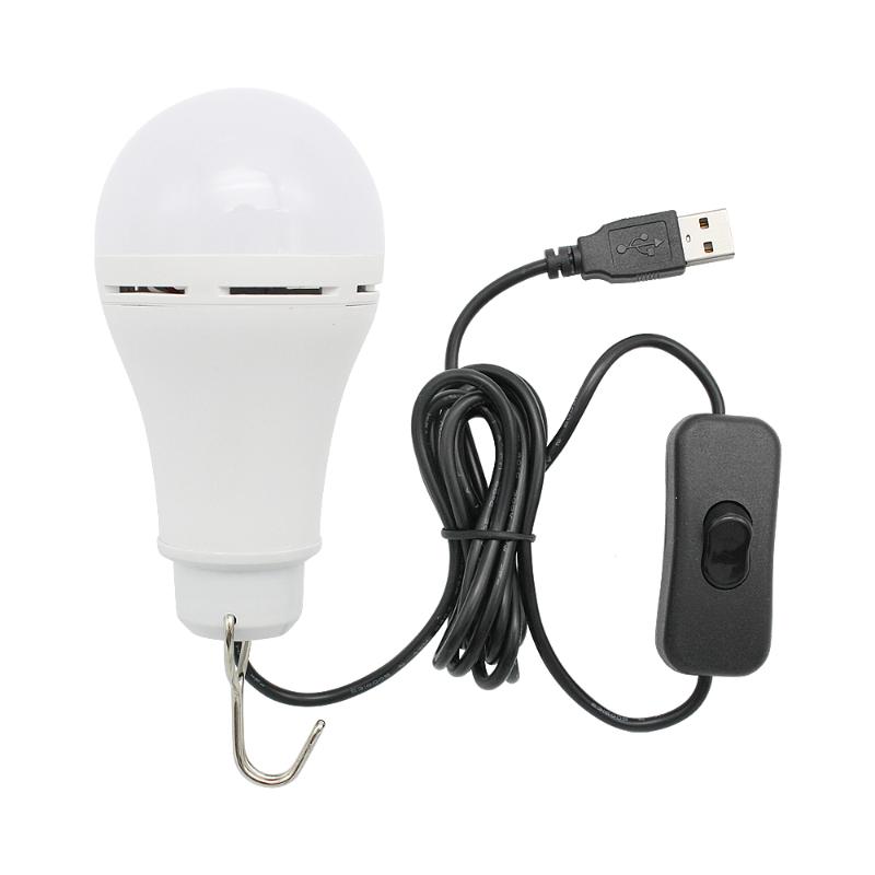 

Portable Lanterns 5W USB LED Bulb Light With Switch Button Home Emergency Night Lamp For Hiking Camping Fishing Outdoor lighting
