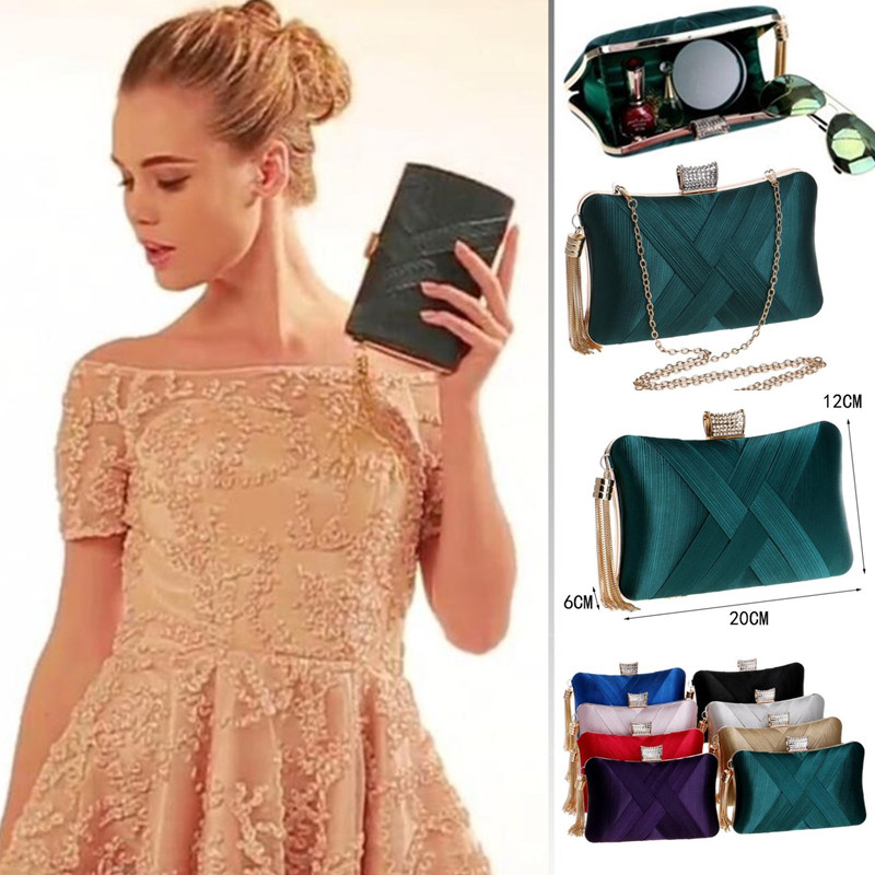 

Ladies Cosmetic Bags&Case,Rhinestone Embellish Imitation Silk MINI Hand Held Pillow Bag,Women Evening Party Elegant Portable Bag, Beige