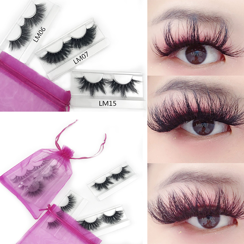 

rainsin 30 pairs wholesale 25 mm fluffy handmade eyelashes 3D 28 mm dramatic long luxury lashes 3 pairs tray with one bag
