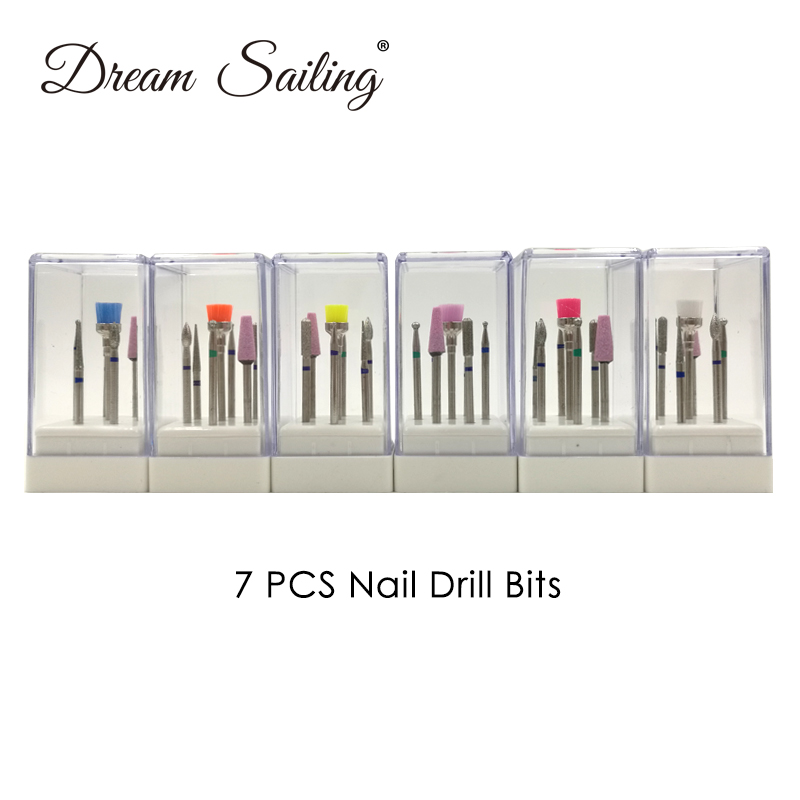 

7 pcs Pedicure Cuticle Cleaner Nail Drill Bits and Holder Kit Storage Box Organizer Container ABS Manicure Tool Nail Salon