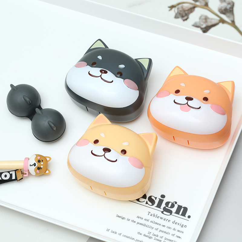

Cute Cartoon Contact Lens Case Holder Hard Contact Lens Case Set With Mirror Travel Lenses Box Container Spectacle Cases