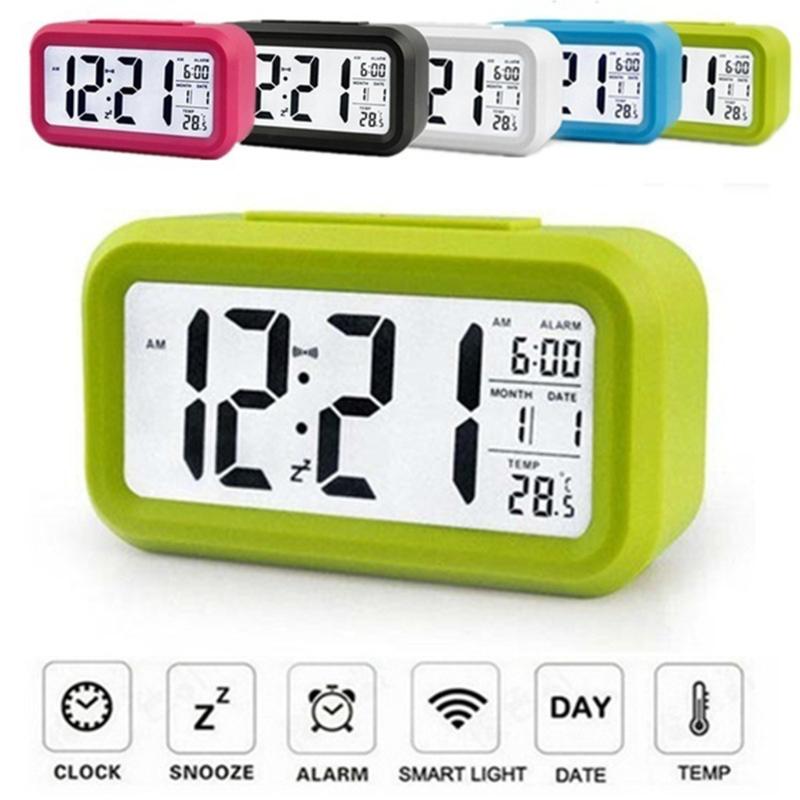 

Large LED Backlight Display Clock Digital Alarm Clock Electronic Temperature For Home Office Travel Desktop Decor
