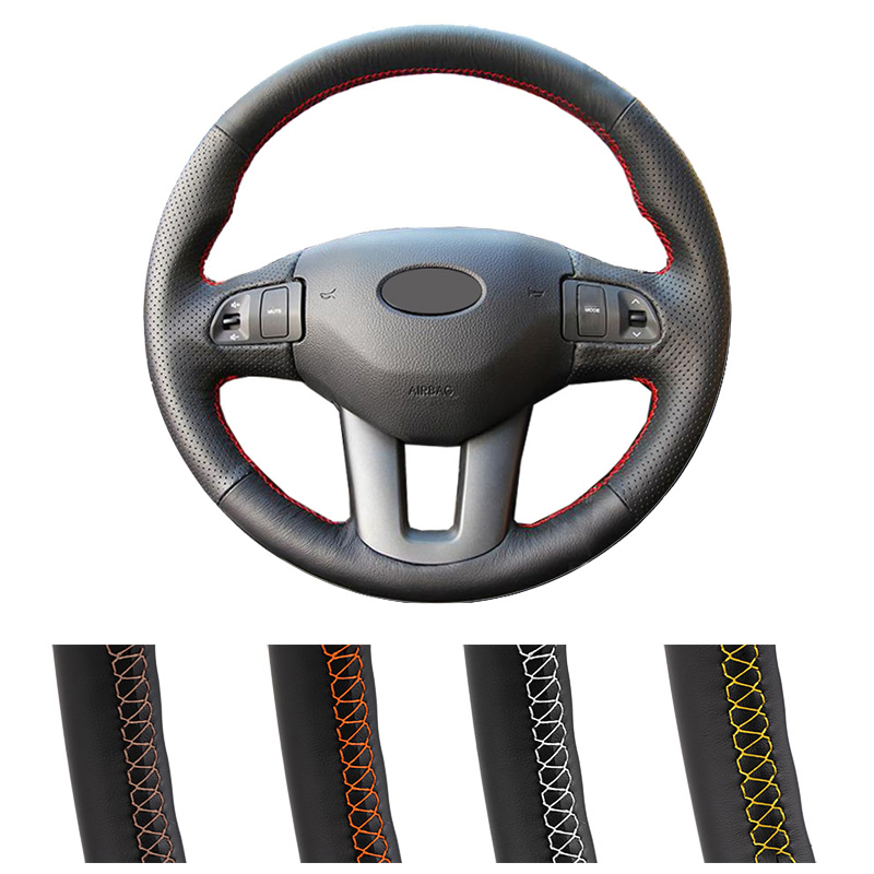 

Car steering wheel cover DIY custom made steering wrap For Kia Sportage 3 2011-2014 Kia Ceed Cee'd 2010-2012