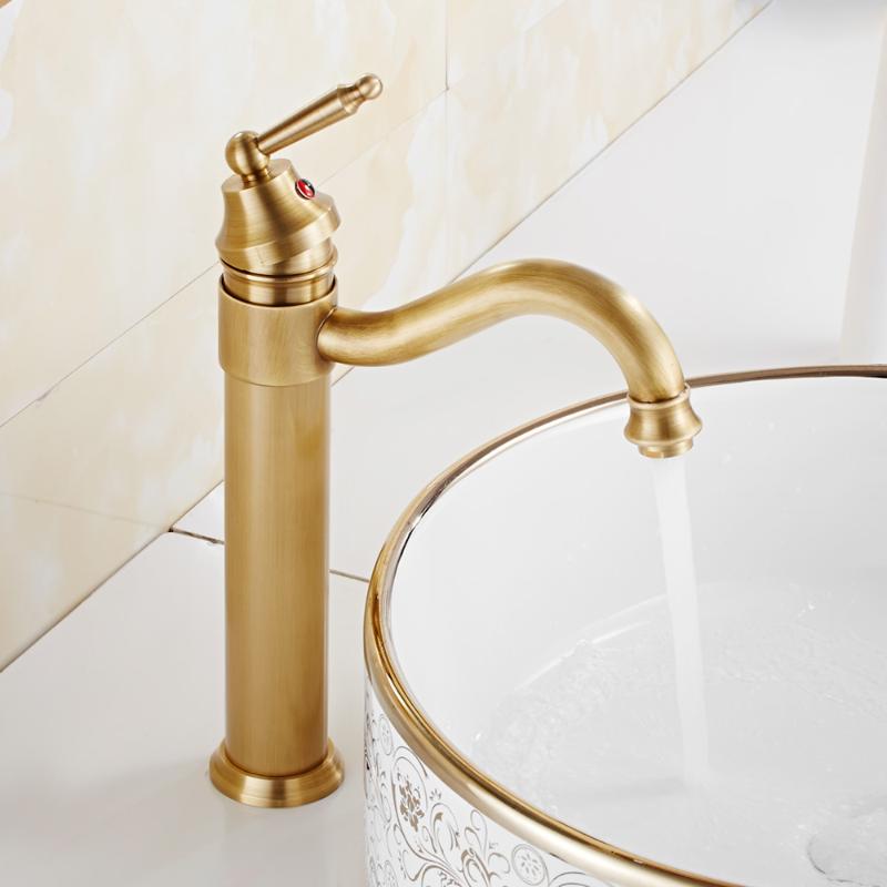 

Bathroom Faucet Antique Basin Sink Cold/Hot Mixer Single Handle Sink Tap Deck Mounted Bathroom Basin Tap Accessories