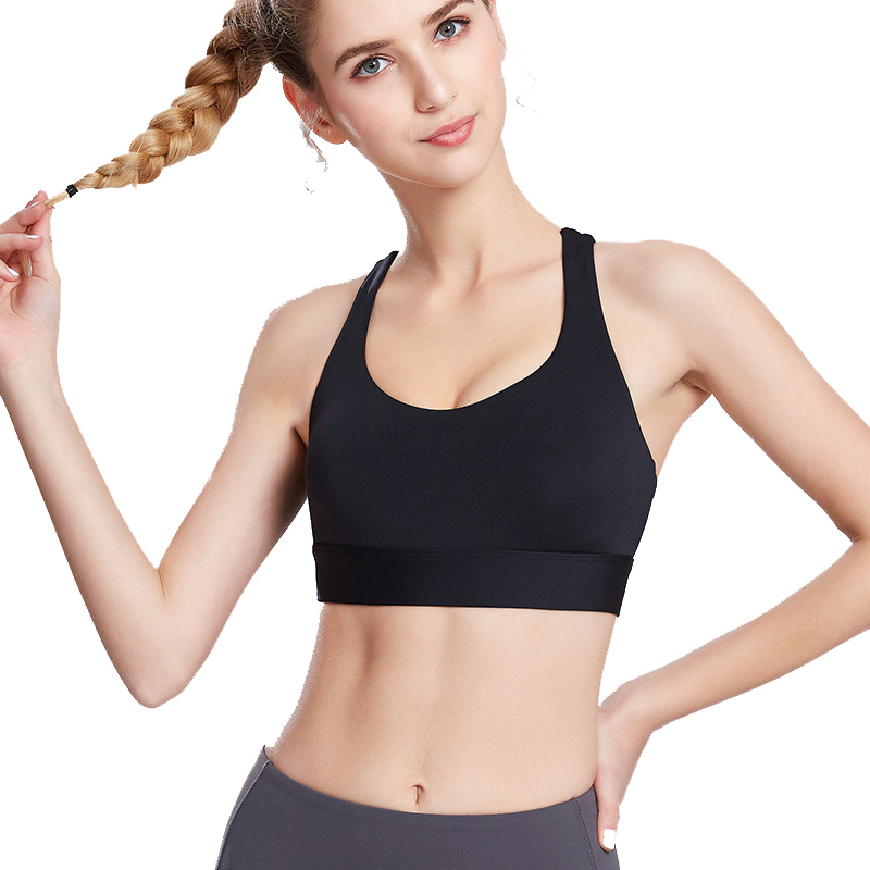 

Women Sports Bra Full Cup Breathable Tops Shockproof Sexy Back Push Up Workout Bra For women Gym Running Yoga Fitness Bras#2L5, Black