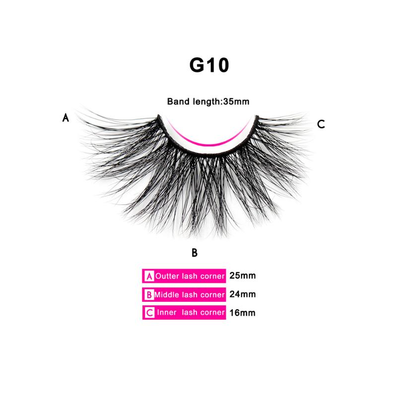 

LEHUAMAO 25mm Mink Lashes 3D False Eyelashes Soft Fluffy Eyelash Hand Made 100% Real Mink Eyelashes Dramatic Makeup Lashes G10