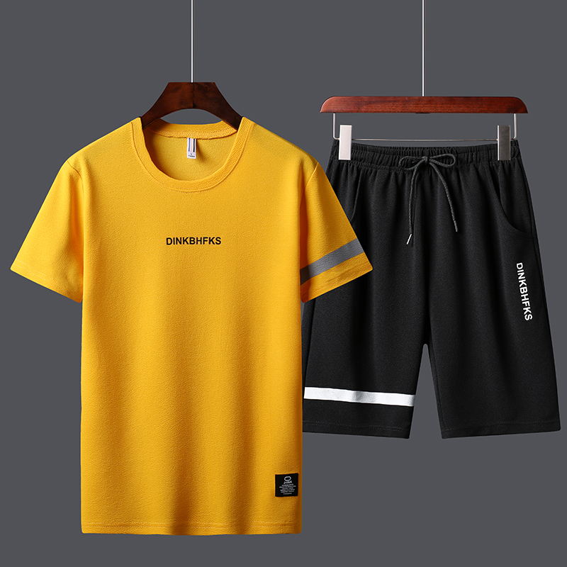 

Summer Men's sport track suits Tshirts Shorts Sets Polyester Fashioin tracksuits T-shirt Bermuda Masculina Board Shorts Printed, White