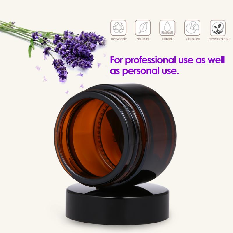 

50ml Amber Glass Jar Pot Skin Care Cream Refillable Bottle Cosmetic Container Makeup Empty Jar Pot Face Cream Sample Container