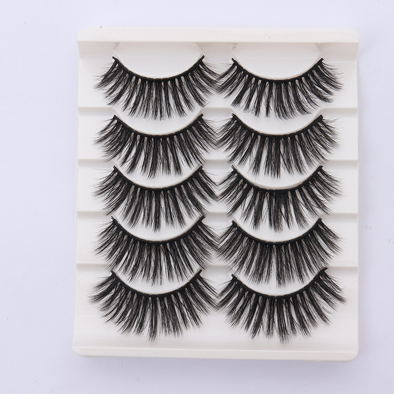 

5 Pairs Fashion 3D Faux Mink Hair False Eyelashes Wispy Fluffy Dramatic Eyelash Natural Handmade Cruelty-free Makeup Tools